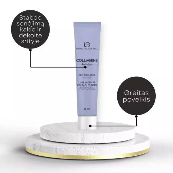 Senėjimą stabdantis kremas kaklo odai su kolagenu